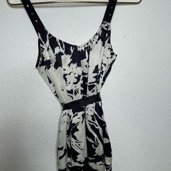 Hale Bob blouse silk beaded sz small black white belted style 8tca2458 - Picture 7 of 9